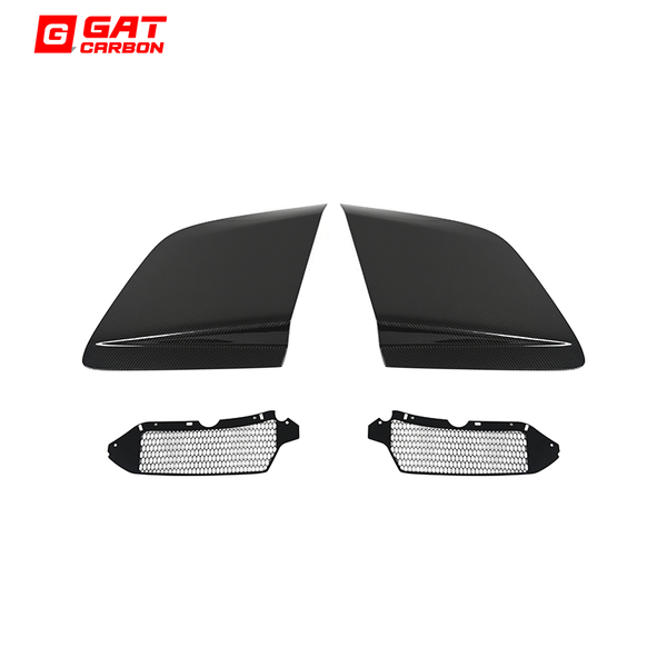 2PCS/Set Auto Accessoires For Audi R8 V10 2017-2023 Dry Carbon Fiber Side Blades Door FendersVent Cover Trims BodyKit