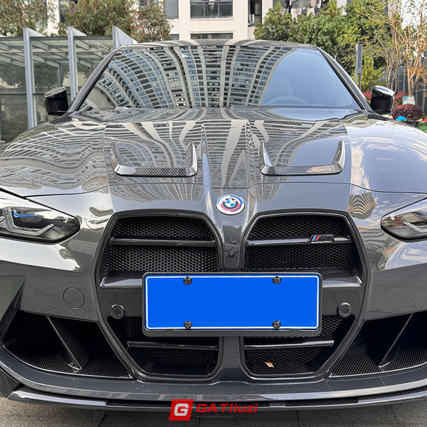For BMW M3 G80 M4 G82 G83 2021+ Car Carbon Fiber Front Hood Scoop Vent Frame Trim