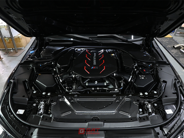 For BMW G90 M5 Dry Carbon Fiber Engine Bay Cover Set Carbon Fiber Top Corner Panels
