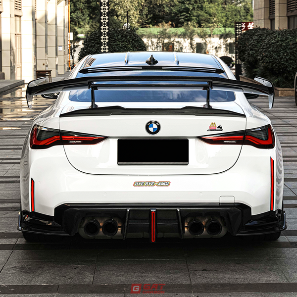 For BMW M2 M3 M4 G87 G80 G82 AT-R3 Style Rear Spoiler Dry Carbon Fiber Fixed Wing Spoiler Car Modification Decoration Spoiler