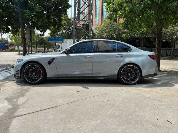 For BMW M3 M4 G80 G82 G83 2021+ Dry Carbon Fiber Side Skirt Set MP Style