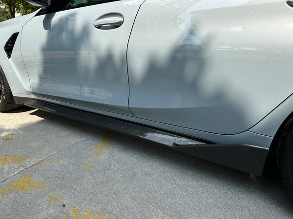 For BMW M3 M4 G80 G82 G83 2021+ Dry Carbon Fiber Side Skirt Set MP Style