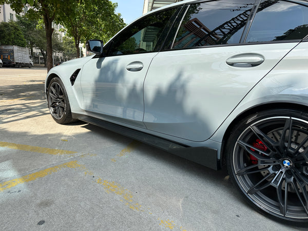 For BMW M3 M4 G80 G82 G83 2021+ Dry Carbon Fiber Side Skirt Set MP Style