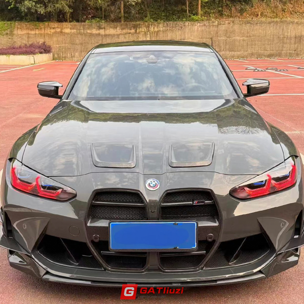 For BMW M3 G80 M4 G82 G83 2021+ Car Carbon Fiber Front Hood Scoop Vent Frame Trim