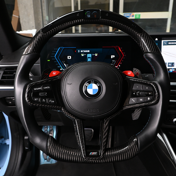 Dry Carbon Fiber Steering Wheel With LED Screen Display For BMW G80 M3 G82 M4 G87 M2