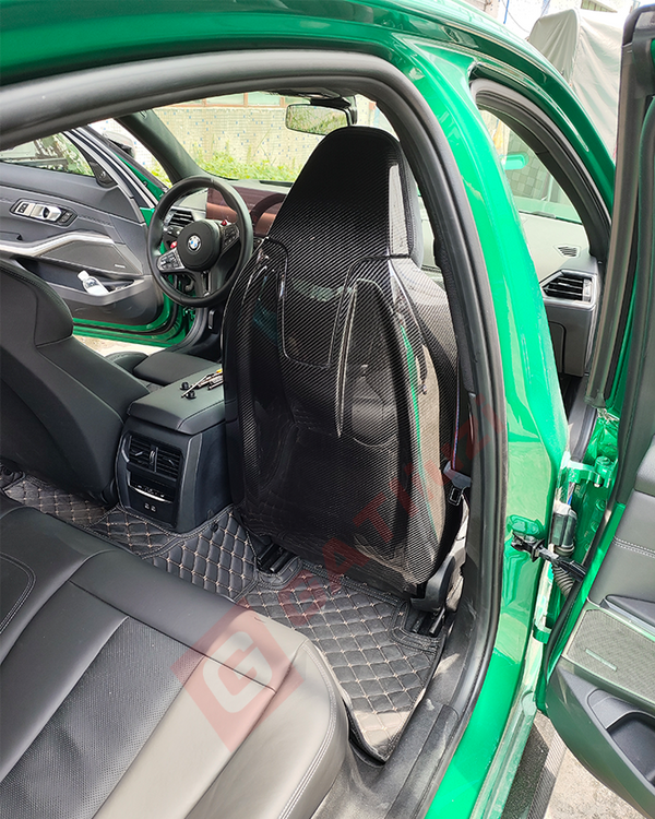 Dry Carbon Fiber Seat Back Cover Replacement Style For BMW M3 G80 X3M X4M X5M Interior Parts