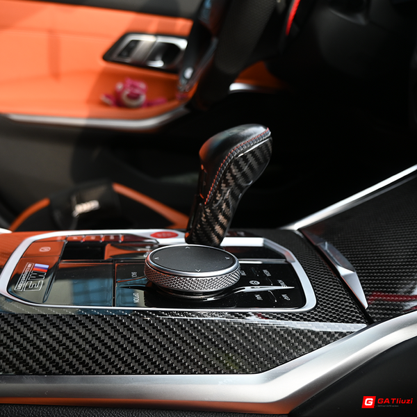 Dry Carbon Fiber Gear Shift Cover For BMW M2 M3 M4/X3M X4M X5M X6M Lci/XM Gear Selector Cover Knob Trim