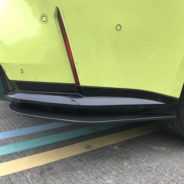 For BMW G80 G81 M3 G82 G83 M4 Dry Carbon Fiber Rear Side Skirts Extension