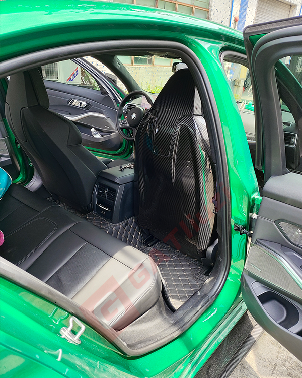 Dry Carbon Fiber Seat Back Cover Replacement Style For BMW M3 G80 X3M X4M X5M Interior Parts