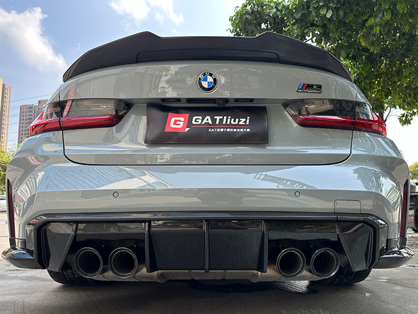Dry Carbon Fiber Rear Diffuser Frame Upper Strip For BMW G80 M3 G82 M4 2021+ 3pcs