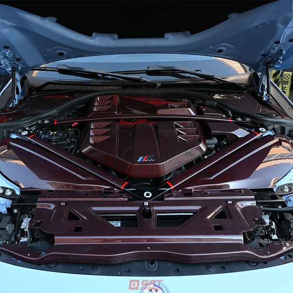 For BMW G87 M2 2023+ G82 M4 G80 M3 2021+ Red Carbon Engine Cover Trim Accessories