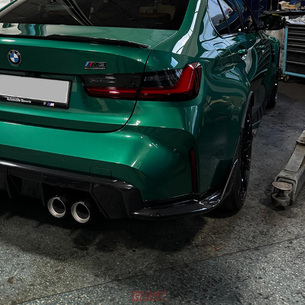 For BMW G80 M3 G82 G83 M4 Dry Carbon Fiber MP Style Rear Splitter Set