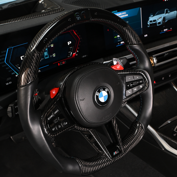 Dry Carbon Fiber Steering Wheel With LED Screen Display For BMW G80 M3 G82 M4 G87 M2