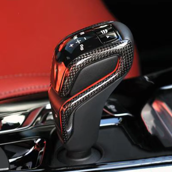 2pcs Real Carbon Fiber Gear Shift Knob Trim Cover Replacement For BMW F90 M5 Gear Selector Cover
