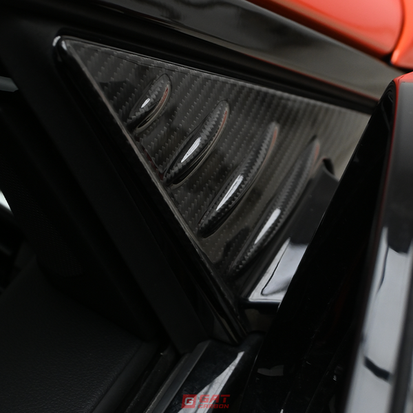 2PCS Car Mirror Caps Side Window Spoiler Triangle Cover Trim For BMW G87 M2 Dry Carbon Fiber Accessories