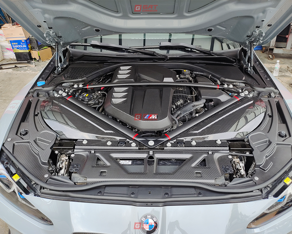 Dry Carbon Fiber Engine Strut Bar For BMW G80 M3 G82 G83 M4 G87 M2