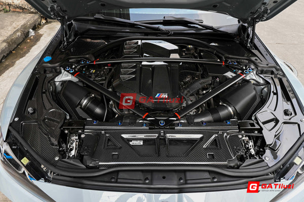 For BMW G87 M2 G80 G81 M3 G82 M4 Dry Carbon Fiber Engine Top Corner Panels