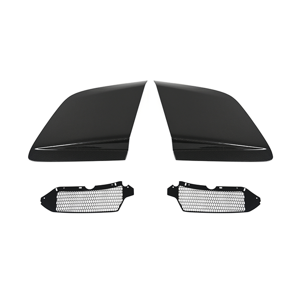 2PCS/Set Auto Accessoires For Audi R8 V10 2017-2023 Dry Carbon Fiber Side Blades Door FendersVent Cover Trims BodyKit