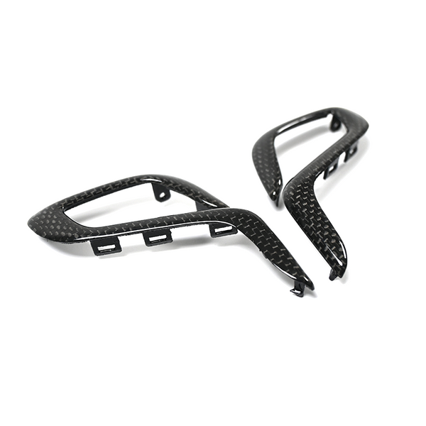 2pcs Real Carbon Fiber Gear Shift Knob Trim Cover Replacement For BMW F90 M5 Gear Selector Cover