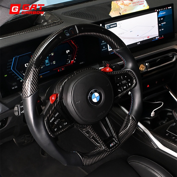 Dry Carbon Fiber Steering Wheel With LED Screen Display For BMW G80 M3 G82 M4 G87 M2