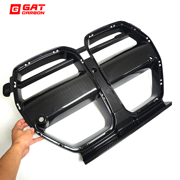Dry Carbon Fiber Front Grille One-piece V Style For BMW M3 M4 G80 G82 G83 2021+