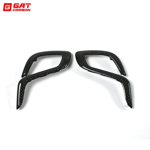 2pcs Real Carbon Fiber Gear Shift Knob Trim Cover Replacement For BMW F90 M5 Gear Selector Cover