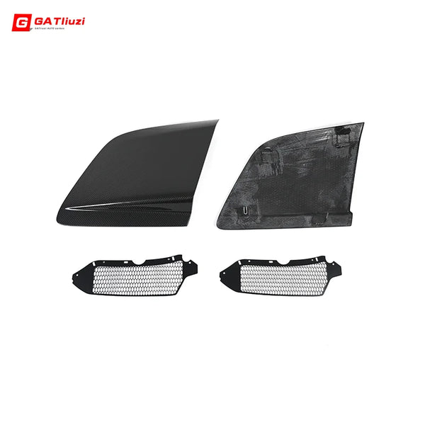 2PCS/Set Auto Accessoires For Audi R8 V10 2017-2023 Dry Carbon Fiber Side Blades Door FendersVent Cover Trims BodyKit