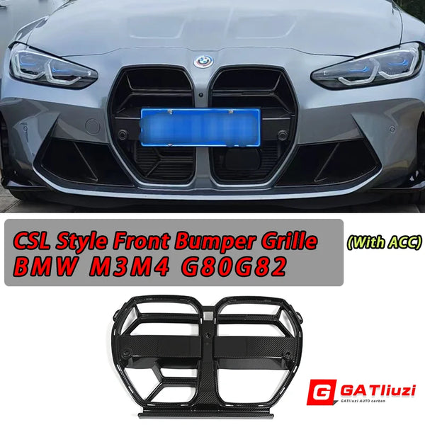 Dry Carbon Fiber Front Grille CLS Style For BMW M3 M4 G80 G82 G83 2021+