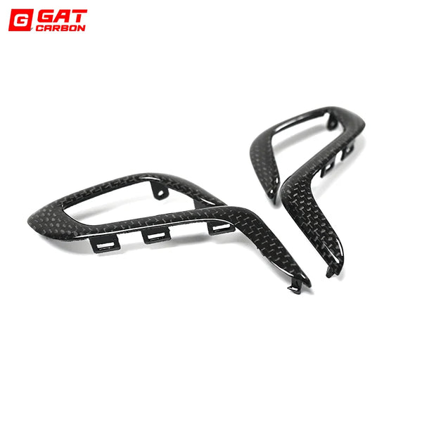 2pcs Real Carbon Fiber Gear Shift Knob Trim Cover Replacement For BMW F90 M5 Gear Selector Cover