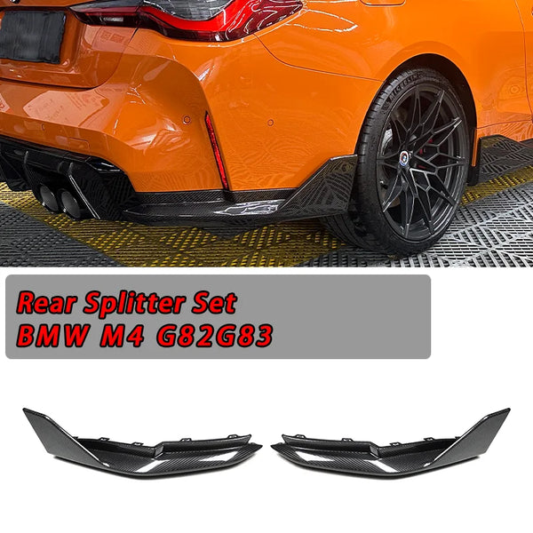 For BMW G80 M3 G82 G83 M4 Dry Carbon Fiber MP Style Rear Splitter Set