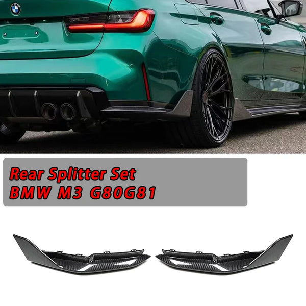 For BMW G80 M3 G82 G83 M4 Dry Carbon Fiber MP Style Rear Splitter Set