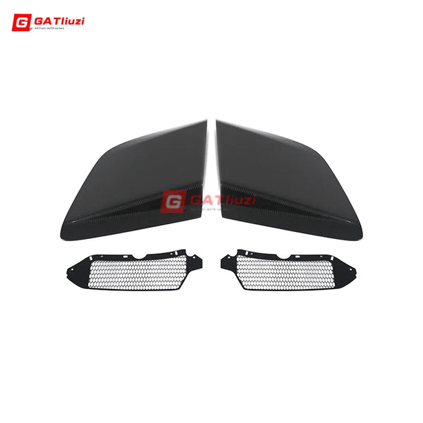 2PCS/Set Auto Accessoires For Audi R8 V10 2017-2023 Dry Carbon Fiber Side Blades Door FendersVent Cover Trims BodyKit