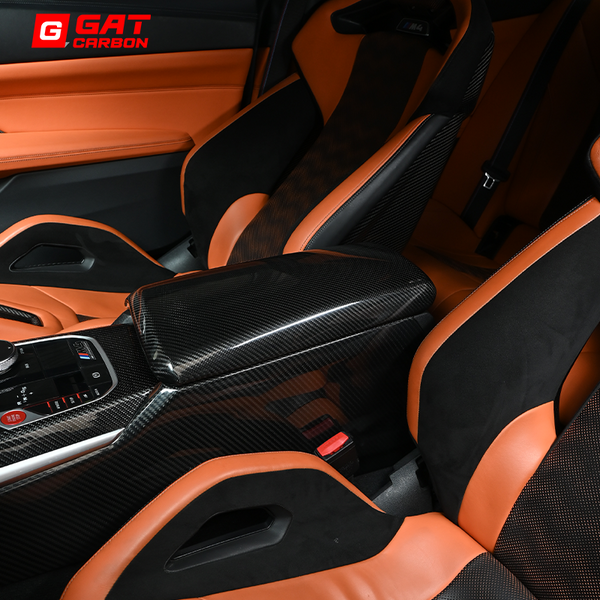 Center Control Armrest Box Cover For BMW G80M3 G82M4 G87M2 Dry Carbon Fiber