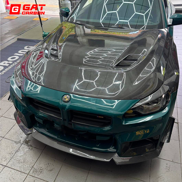 For BMW M2 G87 2023+ Prepreg Dry Carbon Fibre Hood AV2 Style