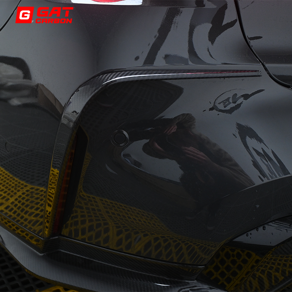 For BMW G80M3 G82M4 Real Carbon Fiber Rear Diffuser Bumper Splitter Canards 1 Pair