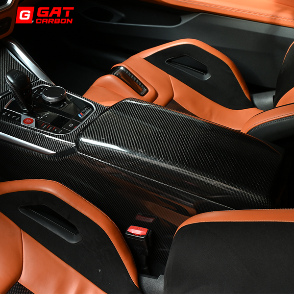 Center Control Armrest Box Cover For BMW G80M3 G82M4 G87M2 Dry Carbon Fiber