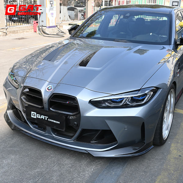 For BMW M3 M4 G80 G82 2021+ Dry Carbon Fiber A Style Front Lip