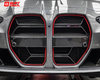 Dry Carbon Fiber Front Grille CLS Style With Red Edges For BMW M3 M4 G80 G82 G83 2021+