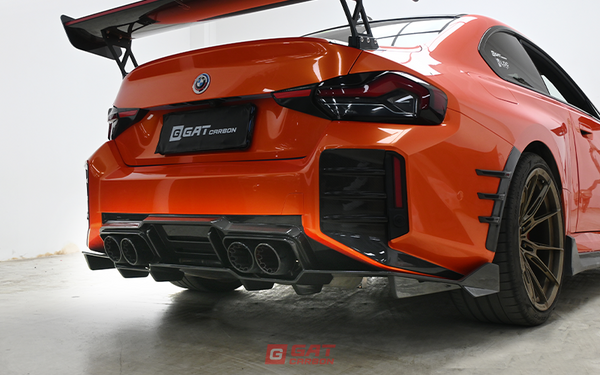 For BMW G87 M2 Rear Diffuser V Style Dry Carbon Fiber