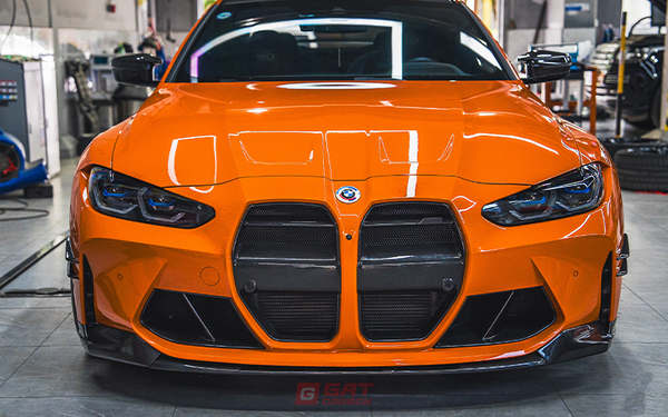 Dry Carbon Fiber Front Grille One-piece V Style For BMW M3 M4 G80 G82 G83 2021+