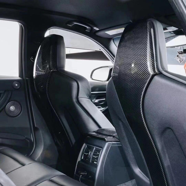 For BMW F80 M3 F82 F83 M4 2014 - 2020 Dry Carbon Fiber 4Pcs Car Inner Seat Back Covers Trims