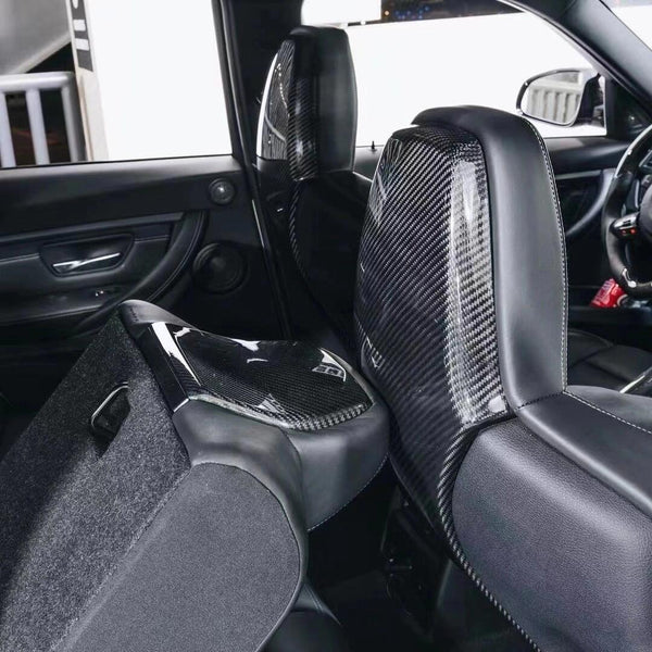 For BMW F80 M3 F82 F83 M4 2014 - 2020 Dry Carbon Fiber 4Pcs Car Inner Seat Back Covers Trims