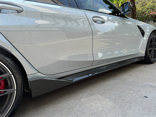 For BMW M3 M4 G80 G82 G83 2021+ Dry Carbon Fiber Side Skirt Set MP Style