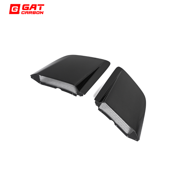 2PCS/Set Auto Accessoires For Audi R8 V10 2017-2023 Dry Carbon Fiber Side Blades Door FendersVent Cover Trims BodyKit