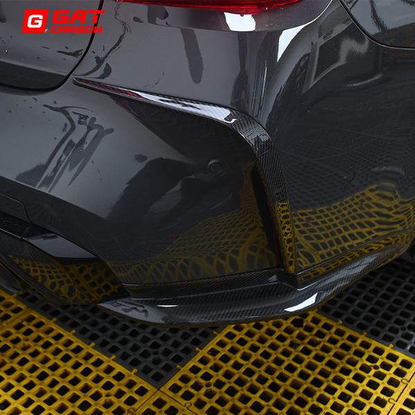 For BMW G80M3 G82M4 Real Carbon Fiber Rear Diffuser Bumper Splitter Canards 1 Pair
