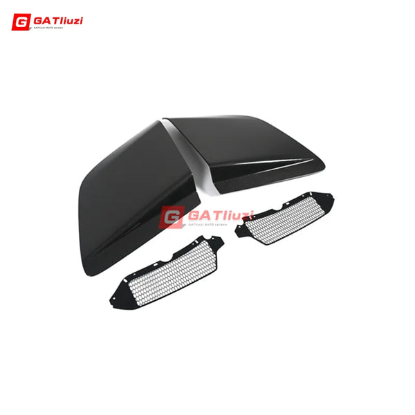 2PCS/Set Auto Accessoires For Audi R8 V10 2017-2023 Dry Carbon Fiber Side Blades Door FendersVent Cover Trims BodyKit