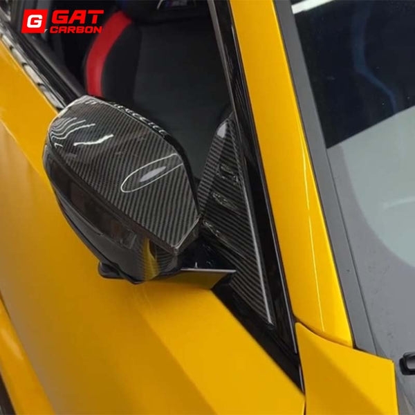 2PCS Car Mirror Caps Side Window Spoiler Triangle Cover Trim For BMW G87 M2 Dry Carbon Fiber Accessories