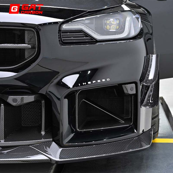 Front Bumper Air Vent Duct Set For BMW G87 M2 2023+ Dry Carbon Fiber CS Style