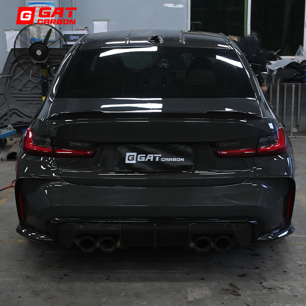 For BMW G80M3 G82M4 Real Carbon Fiber Rear Diffuser Bumper Splitter Canards 1 Pair