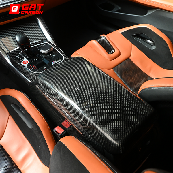 Center Control Armrest Box Cover For BMW G80M3 G82M4 G87M2 Dry Carbon Fiber